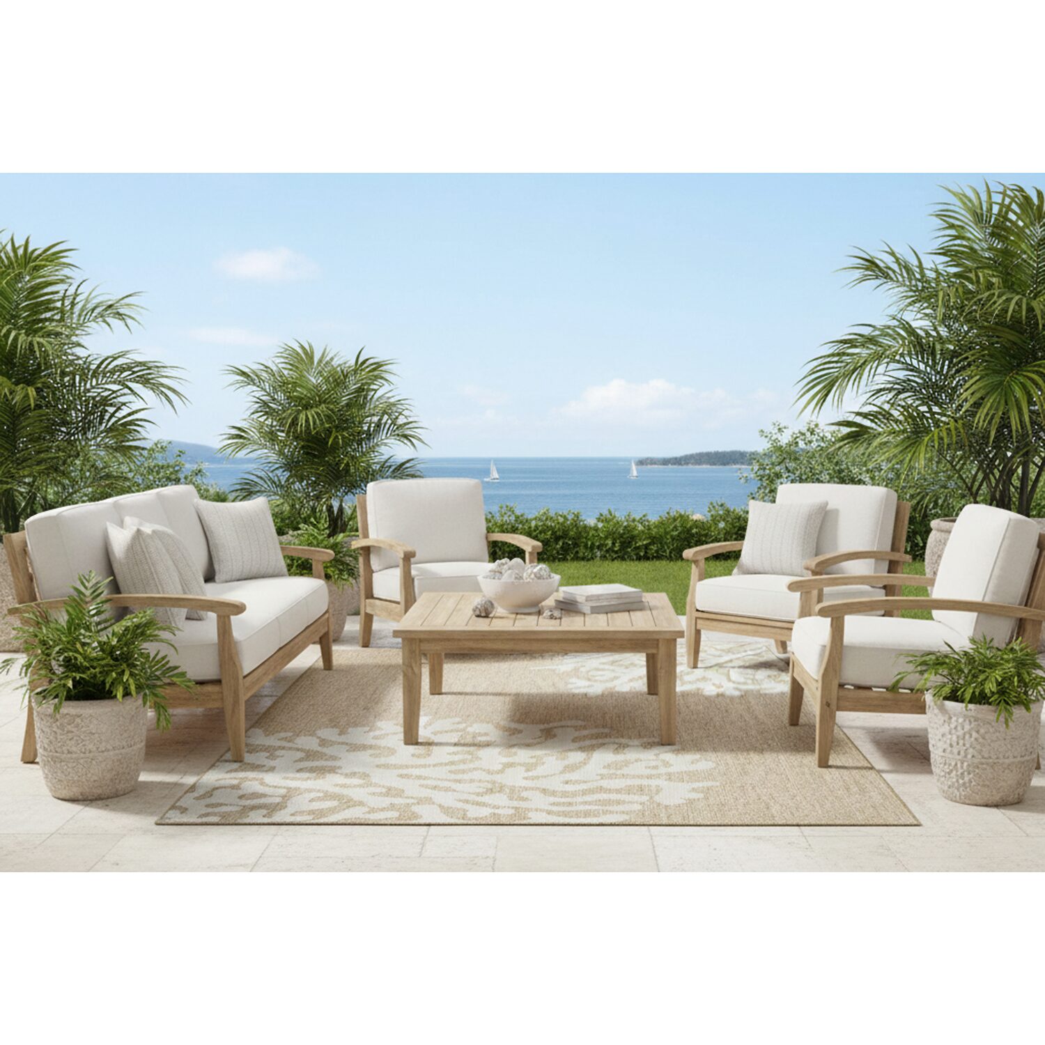 Celeste Coastal Reef Indoor Outdoor Rectangular Area Rug