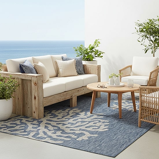 Celeste Coastal Reef Indoor Outdoor Rectangular Area Rug