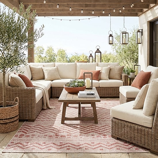 Sylvestra Collective Adornment Indoor Outdoor Rectangular Area Rug