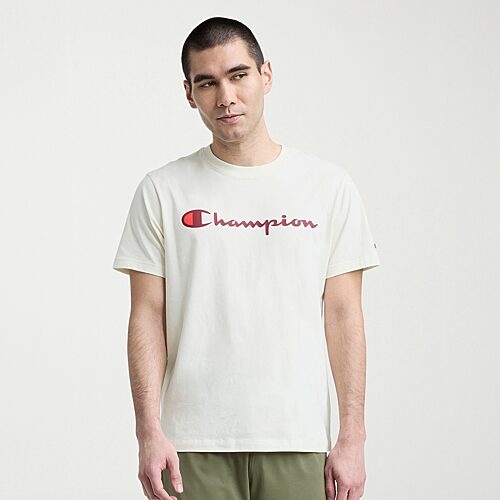 Champion Mens Crew Neck Short Sleeve Active T-Shirt, Small, White