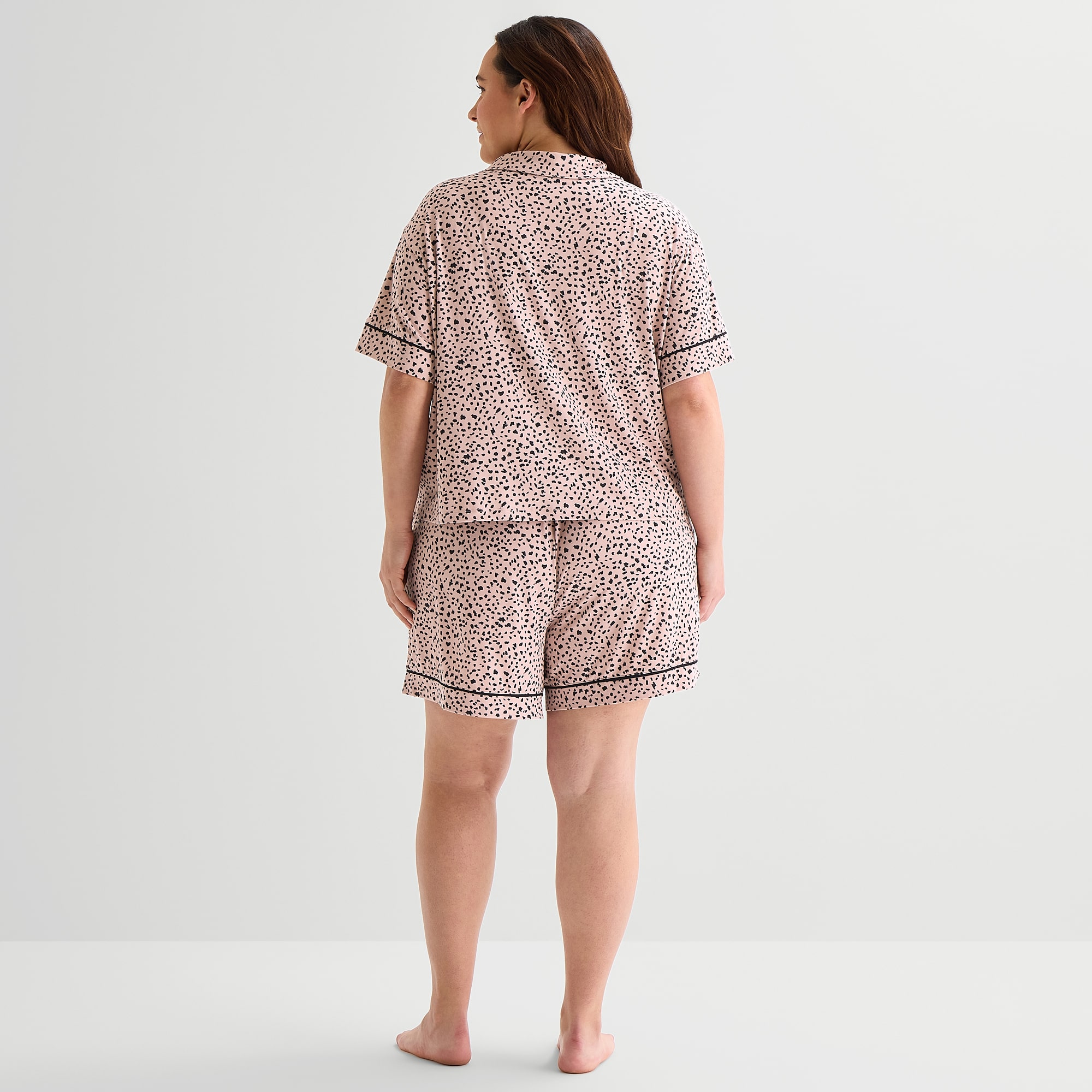 Ambrielle Womens Short Sleeve 2-pc. Plus Pajama Set