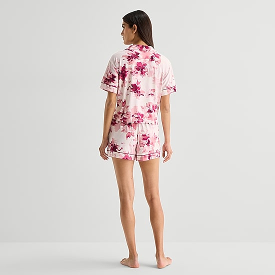 Ambrielle Womens Short Sleeve 2-pc. Pajama Set