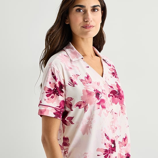 Ambrielle Womens Short Sleeve 2-pc. Pajama Set