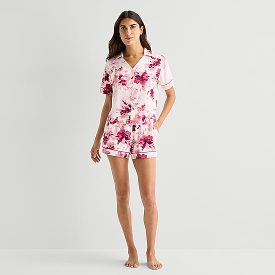 Ambrielle Womens Short Sleeve 2-pc. Pajama Set