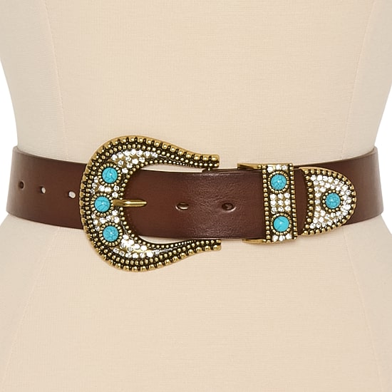 JS Jessica Simpson Turquoise Accented Womens Belt