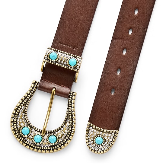 JS Jessica Simpson Turquoise Accented Womens Belt