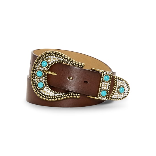 JS Jessica Simpson Turquoise Accented Womens Belt
