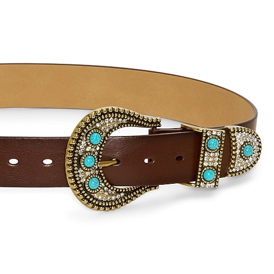 JS Jessica Simpson Turquoise Accented Womens Belt