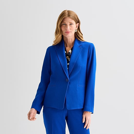 Black Label by Evan-Picone Womens Classic Fit Suit Jacket