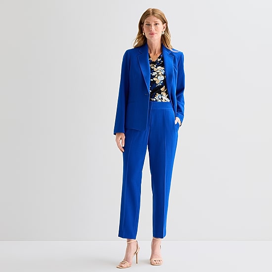 Black Label by Evan-Picone Womens Classic Fit Suit Jacket