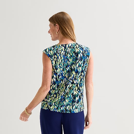Black Label by Evan-Picone Womens Keyhole Neck Sleeveless Blouse
