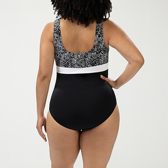 Dolfin Womens Striped Moderate Coverage One Piece Swimsuit