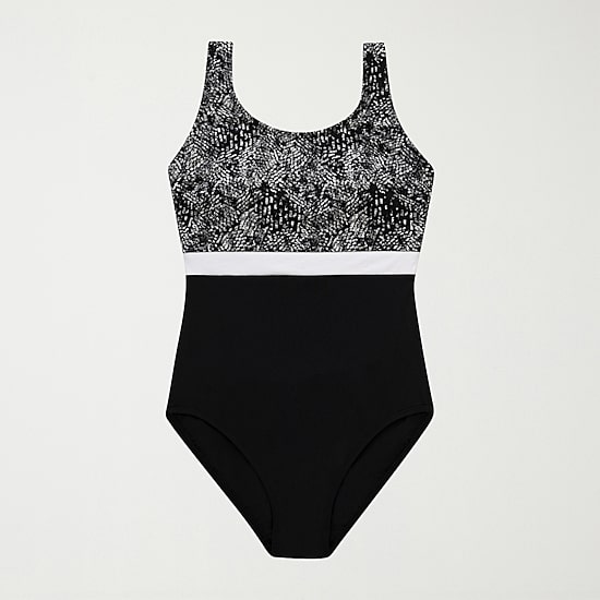 Dolfin Womens Striped Moderate Coverage One Piece Swimsuit