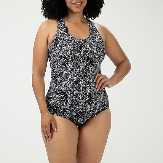 Dolfin Womens Striped Moderate Coverage One Piece Swimsuit