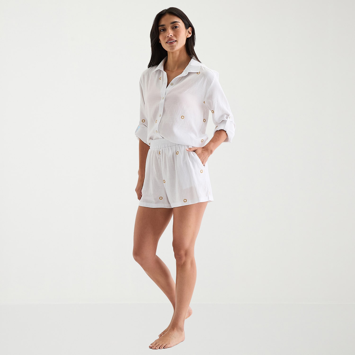 Mynah Womens Dots Shorts Swimsuit Cover-Up
