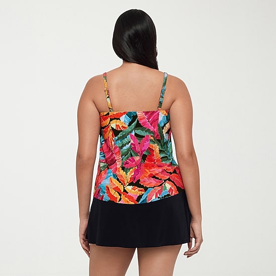 Trimshaper Womens Leaf Tankini Swimsuit Top