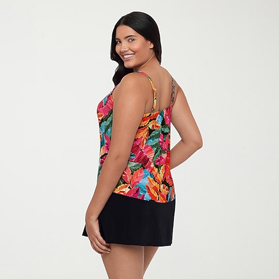 Trimshaper Womens Leaf Tankini Swimsuit Top