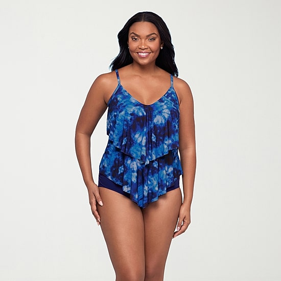 Trimshaper Womens Tie Dye Tankini Swimsuit Top