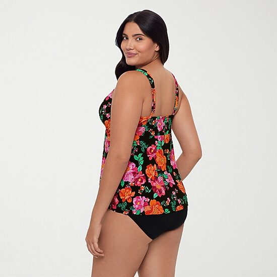 Trimshaper Womens Floral Tankini Swimsuit Top