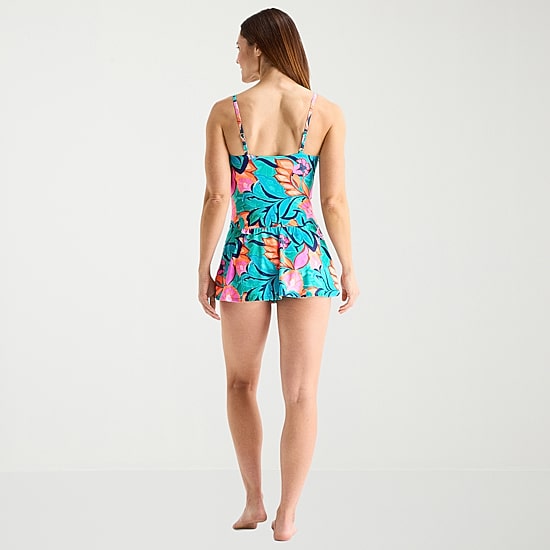 Liz Claiborne Womens Tropical Floral Swim Dress