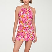 Liz Claiborne Womens Floral Swim Dress
