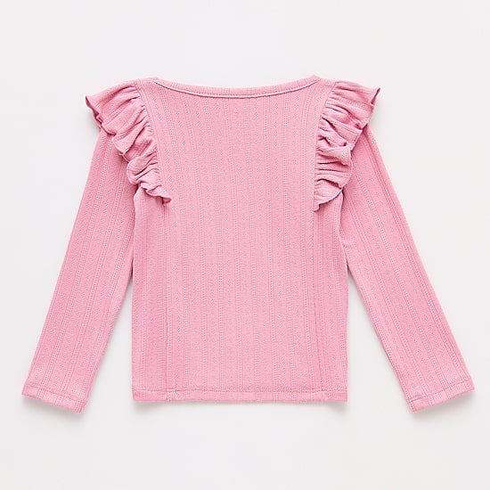 Okie Dokie Baby Girls Round Neck Long Sleeve T-Shirt