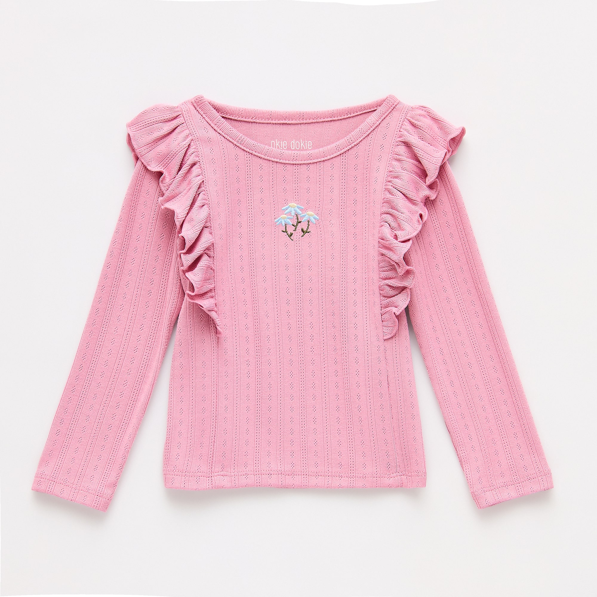 Okie Dokie Baby Girls Round Neck Long Sleeve T-Shirt