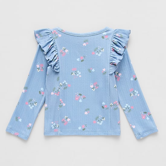 Okie Dokie Baby Girls Round Neck Long Sleeve T-Shirt