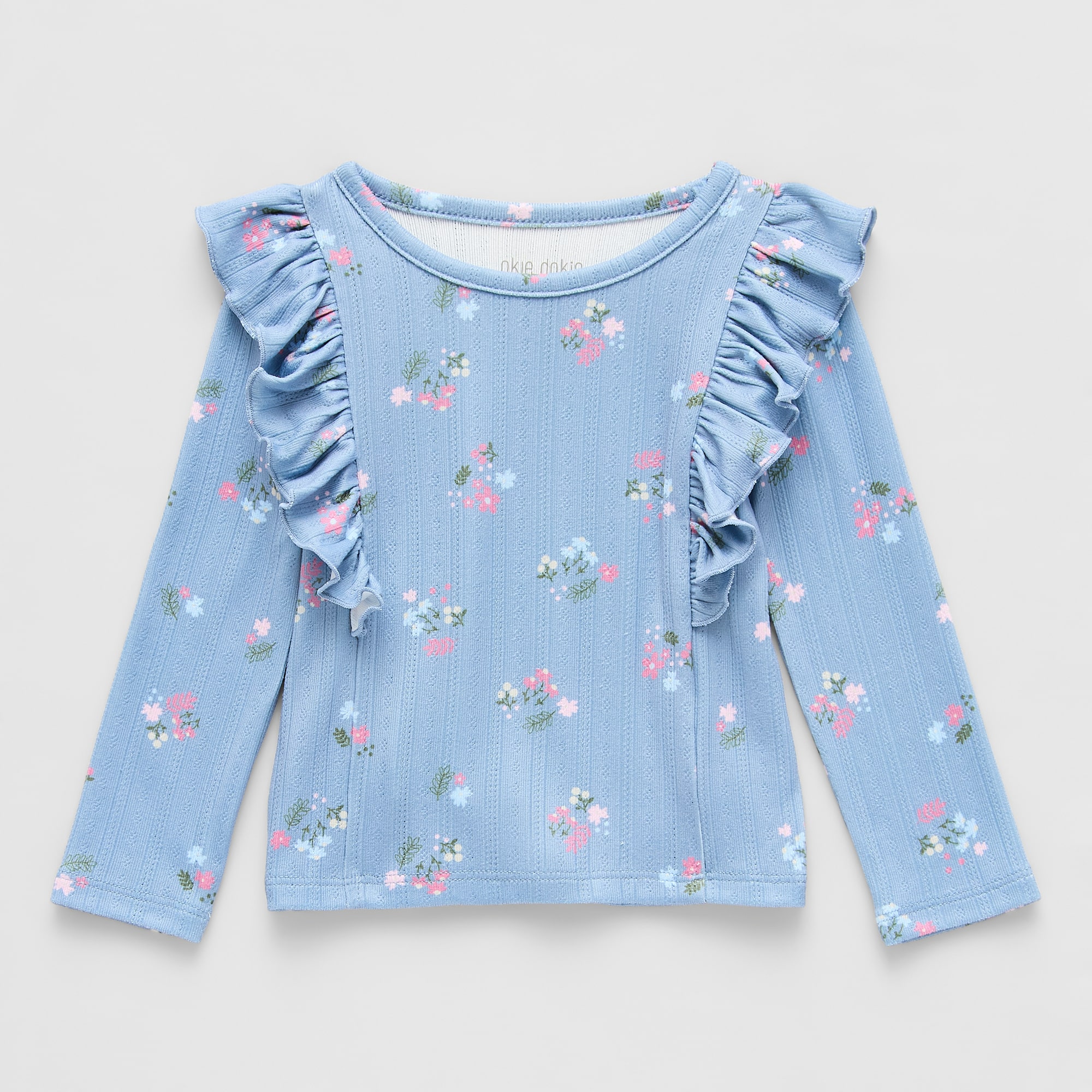 Okie Dokie Baby Girls Round Neck Long Sleeve T-Shirt