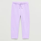 Okie Dokie Toddler & Little Girls Drawstring Waist Wide Leg Regular Fit French Terry Sweatpant