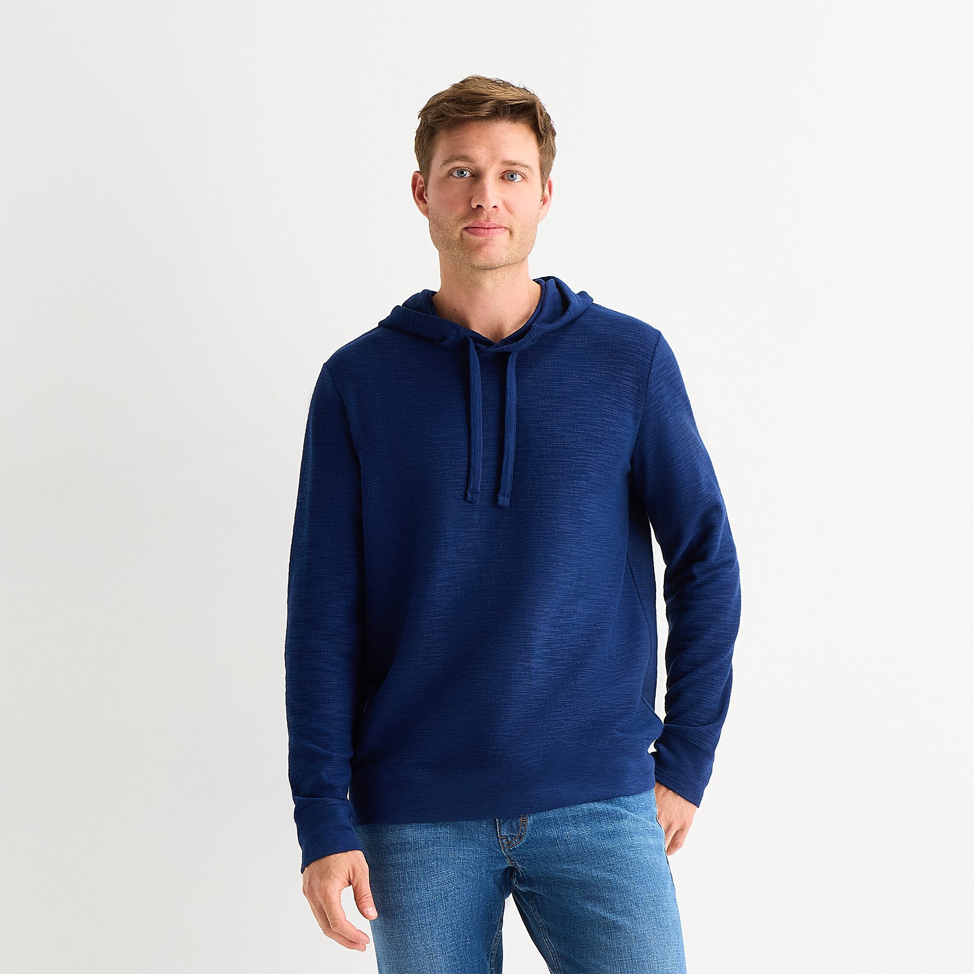 St. John's Bay Slub Mens Long Sleeve Hoodie