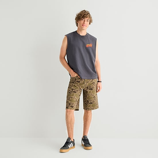 Arizona Mens Crew Neck Sleeveless Muscle T-Shirt