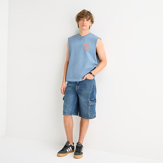 Arizona Mens Crew Neck Sleeveless Muscle T-Shirt