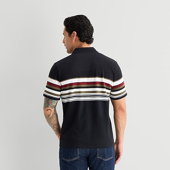 mutual weave Mens Relaxed Fit Short Sleeve Polo Shirt