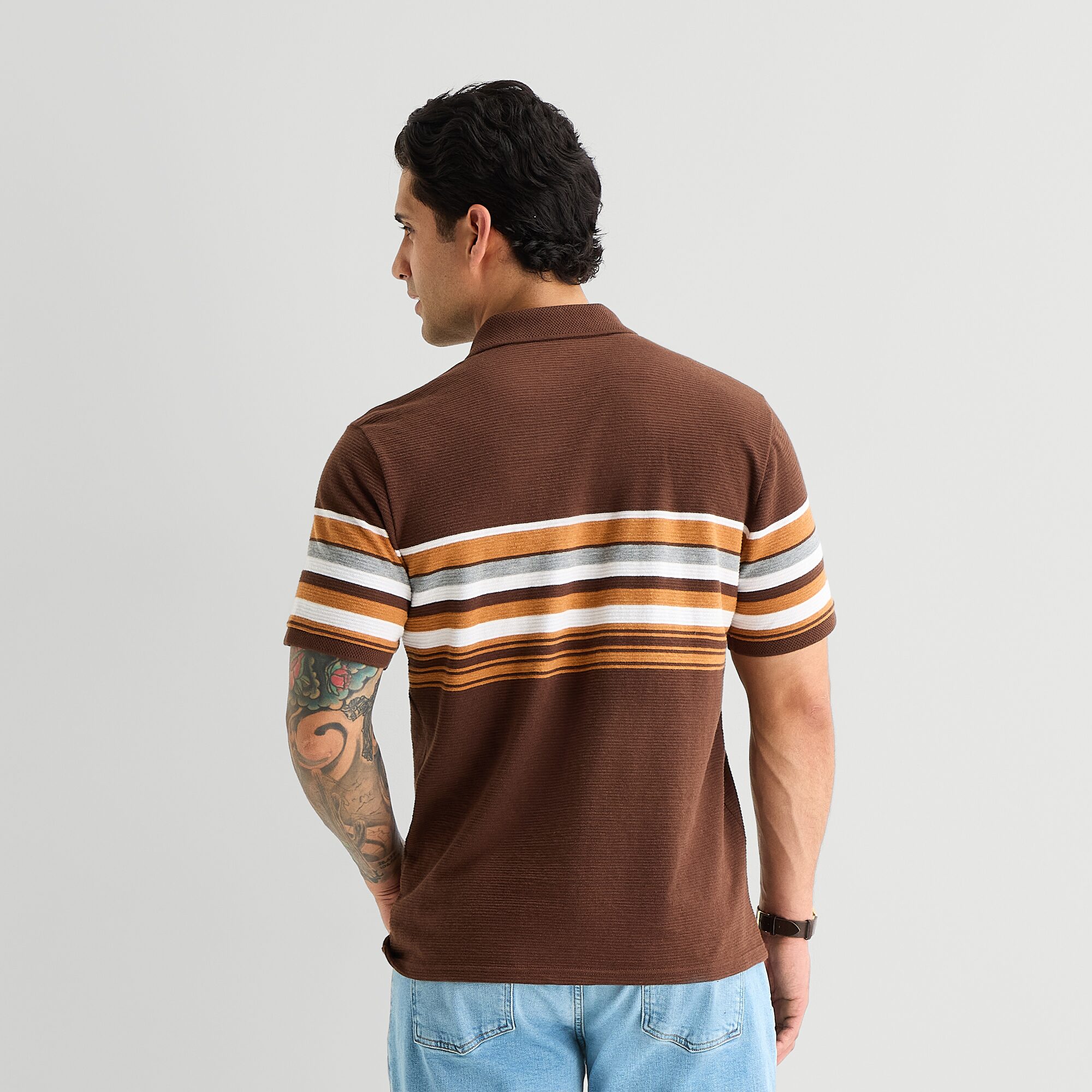 mutual weave Mens Relaxed Fit Short Sleeve Polo Shirt