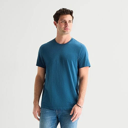mutual weave Mens Crew Neck Short Sleeve T-Shirt, Medium, Blue
