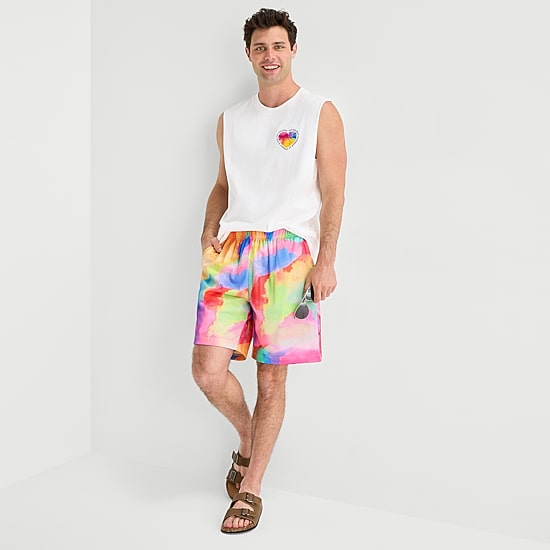Hope & Wonder Unisex Adult Pride Moisture Wicking Mid Rise Pull-On Short
