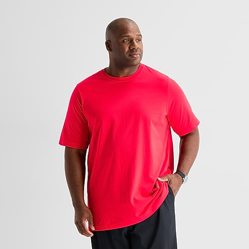 Xersion Mens Round Neck Short Sleeve Big and Tall T-Shirt, X-large Tall, Red