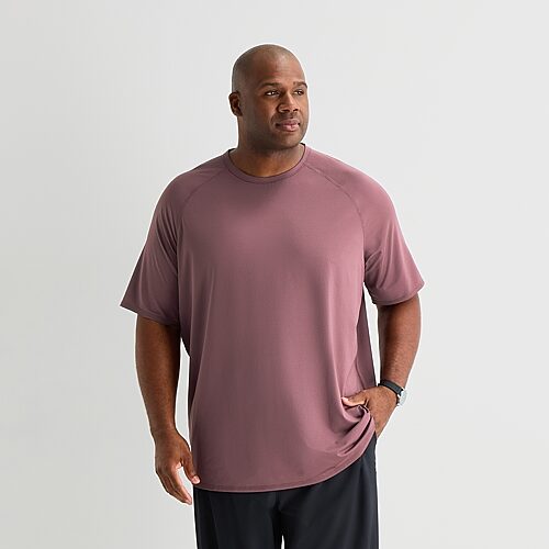Xersion Mens Crew Neck Short Sleeve Quick Dry Big T-shirt In Purple