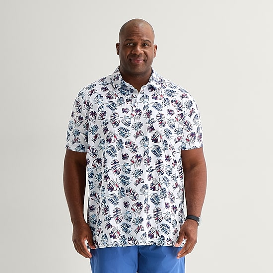 St. John's Bay Performance Big and Tall Mens Classic Fit Short Sleeve Polo Shirt