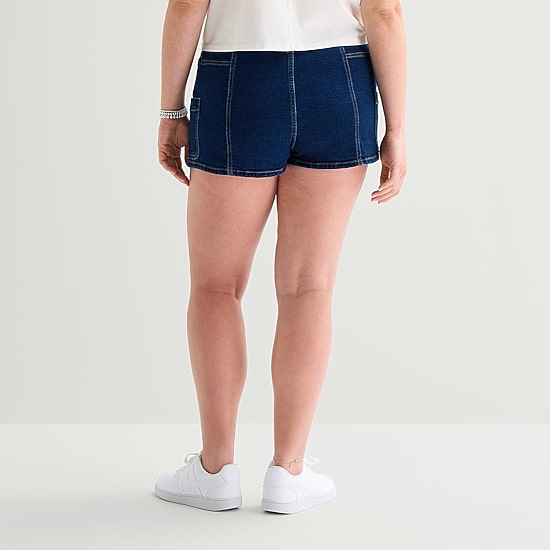 Arizona Womens 2 1/2" Low Rise Juniors Plus Denim Short