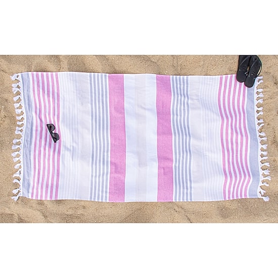 SUPERIOR® Mira Striped Cotton Quick Dry Beach Towel