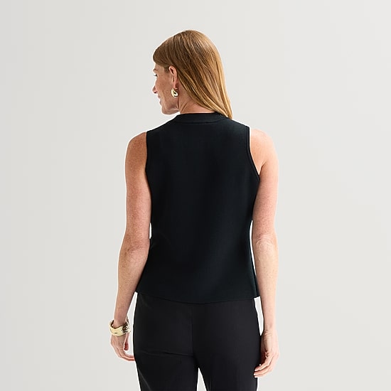 Liz Claiborne Womens Crew Neck Button Sweater Vest