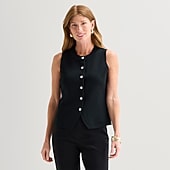 Liz Claiborne Womens Crew Neck Button Sweater Vest