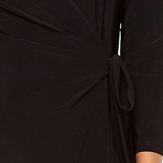 Black Label by Evan-Picone Womens 3/4 Sleeve Wrap Dress