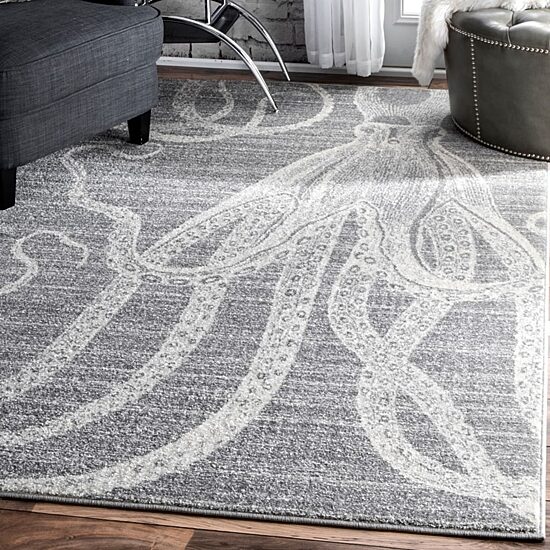 nuLoom Thomas Paul Power Loomed Octopus Rectangular Rug