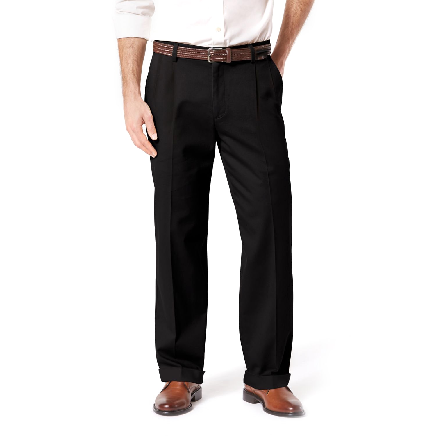 Dockers Easy Khaki With Stretch Mens Relaxed Fit Pleated Pant