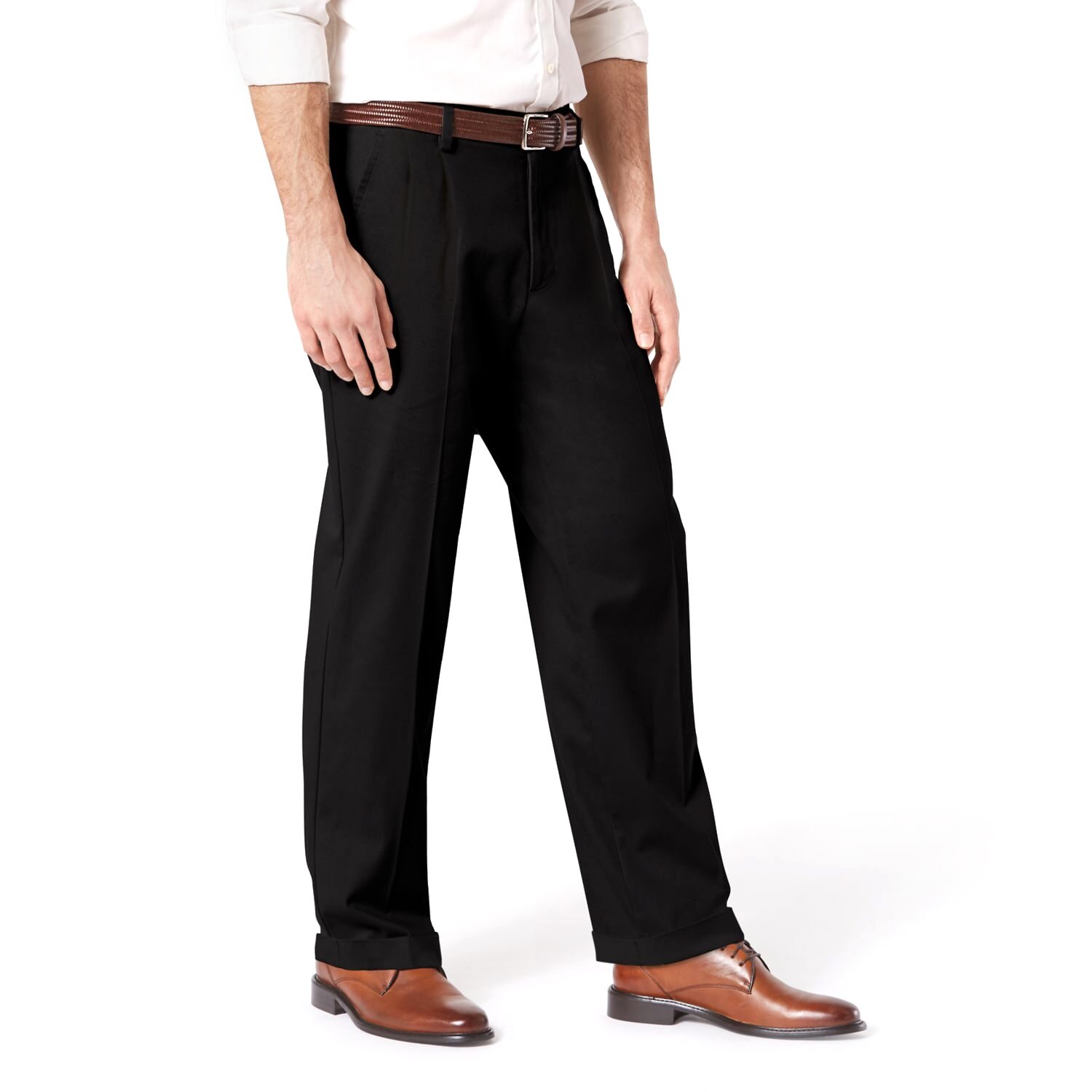 Dockers Easy Khaki With Stretch Mens Relaxed Fit Pleated Pant