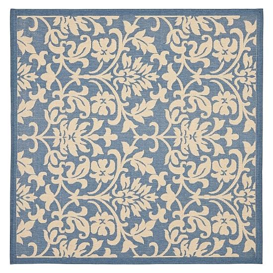 Safavieh Courtyard Collection Lyla Floral Indoor/Outdoor Square Area Rug