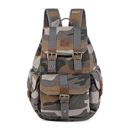 TSD Brand Camo Laptop Backpack, One Size, Gray